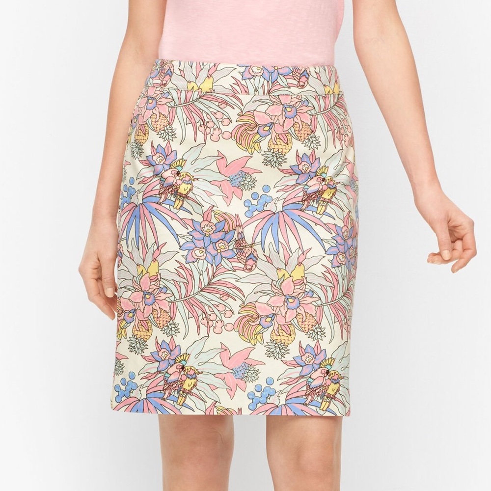 Talbots Floral Canvas A-Line Skirt